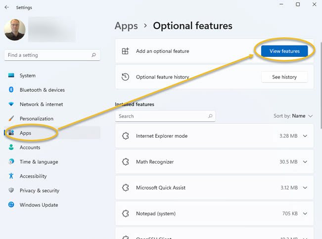 Install Windows Media Feature Pack via Optional Features