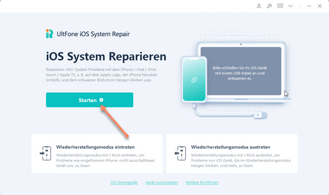 Screenshot UltFone iOS System Repair