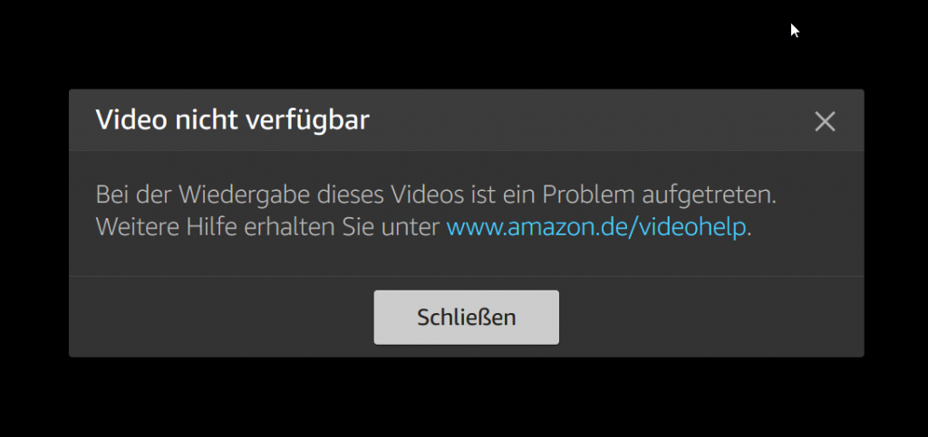 Amazon Bei Der Wiedergabe Dieses Videos Ist Ein Problem Aufgetreten