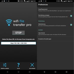 Wifi file transfer pro - Zugriff auf das Smartphone über ...