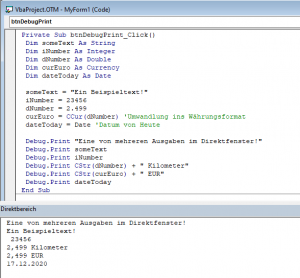 VBA: Ausgabe auf Konsole zum Debuggen - eKiwi-Blog.de
