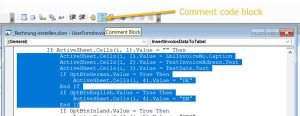 VBA comment multiple lines - eKiwi-Blog.de