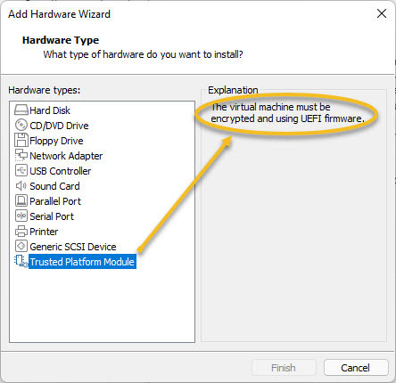 Screenshot VMWare Workstation Hardware Settings