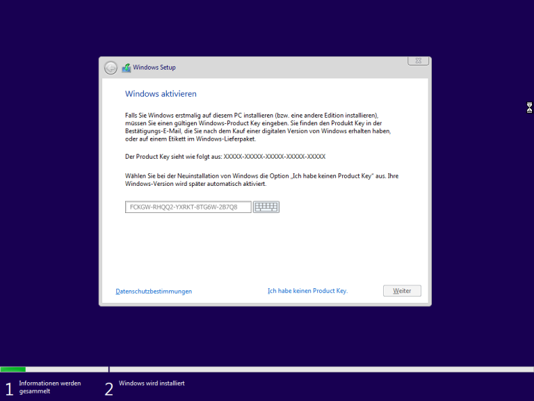 windows 10 neuinstallation mit win 7 key