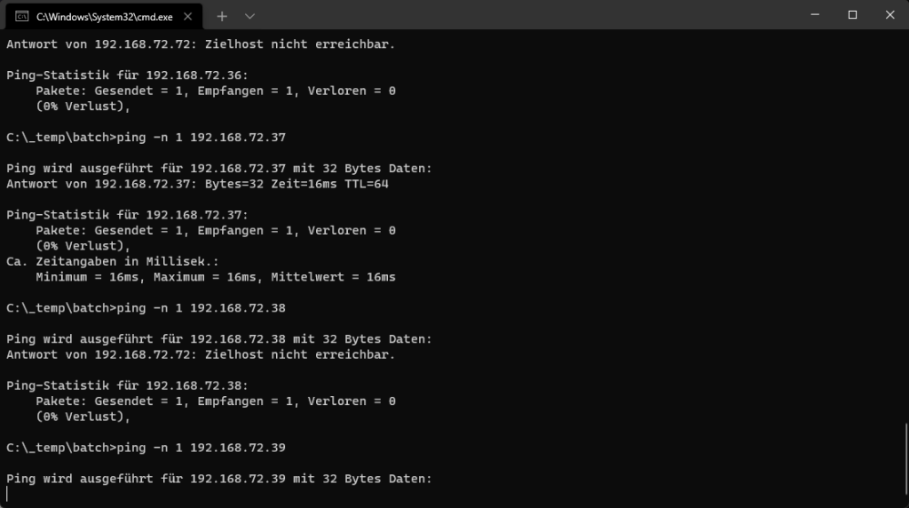 Windows Batch Scan with Ping and For loop eKiwiBlog.de