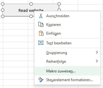 Screenshot Excel Makro zuweisen