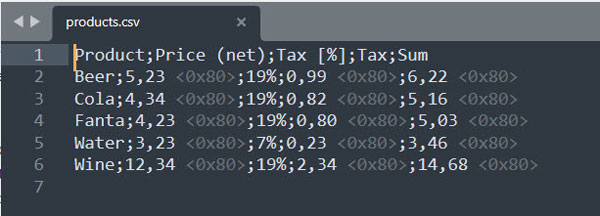Fichier CSV avec données Excel : la feuille de calcul entière a été exportée