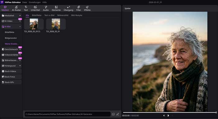Screenshot HitPaw AI-Bilderstellung mit BananaPro