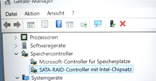 Intel RST im Gerätemanager