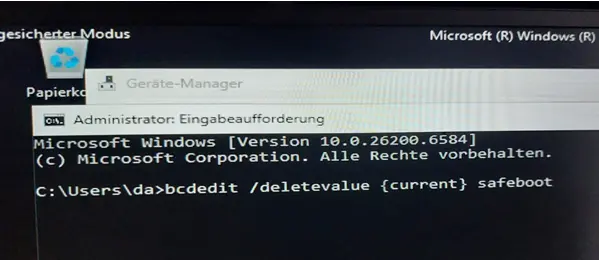Abgesicherten Modus wieder deaktivieren