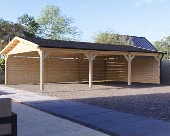 Holzcarport mit geschlossenen Seiten